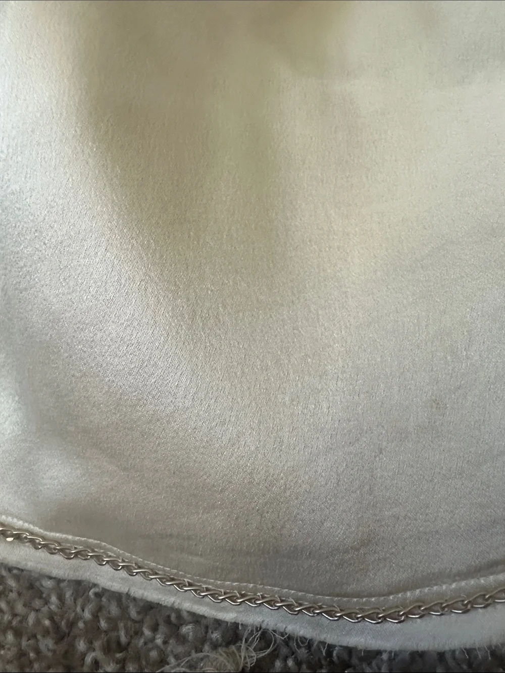 CHANEL Cream Collarless Open Jacket raw edge hem for edgy chic look gold CC